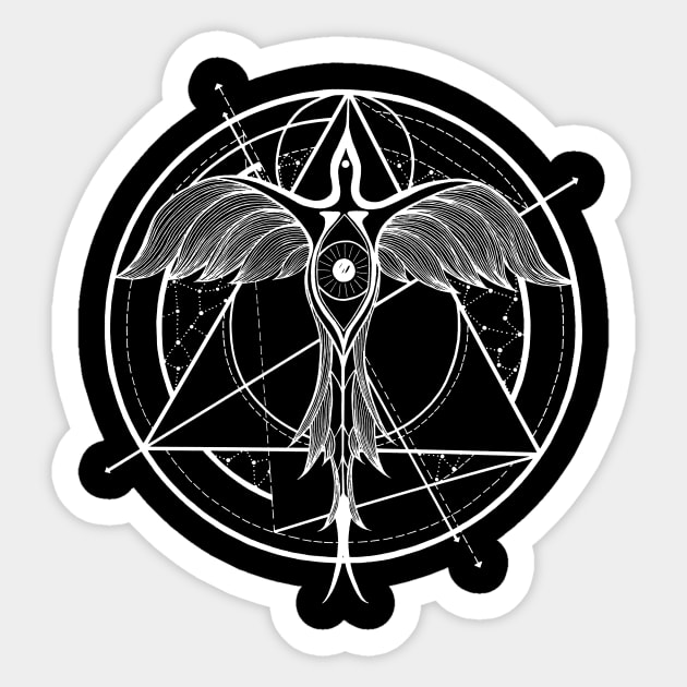 Phoenix rebirth - geometric design Sticker by ZuskaArt